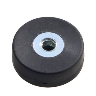 Aimants caoutchoutés avec filetage intérieur noir  | 18 mm