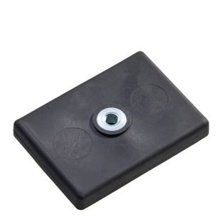 Aimants caoutchoutés, rectangulaires, avec filetage intérieur   | M4x4,5 mm  | noir  | 13 kg