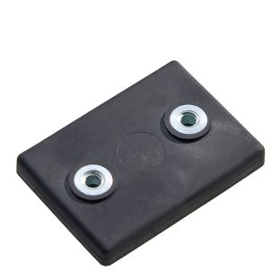 Aimants caoutchoutés, rectangulaires, avec filetage intérieur   | M4 x 4,5 mm  | noir  | 13 kg