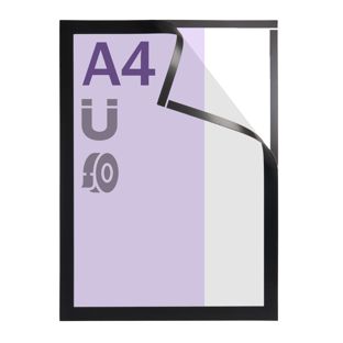 Cadre magnétique A4, auto-adhésif noir  | autocollant sur toute la surface 