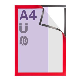 Cadre magnétique A4, auto-adhésif rouge  | autocollant sur toute la surface 