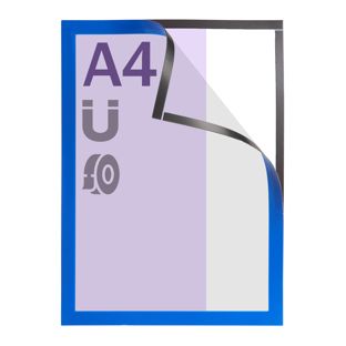 Cadre magnétique A4, auto-adhésif bleu  | autocollant sur toute la surface 