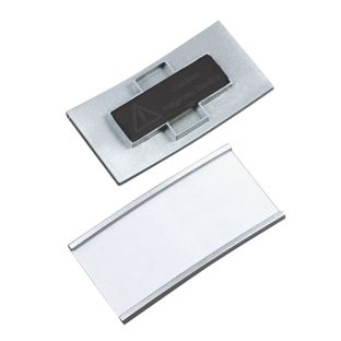 Porte-badges MEET, magnétique argent 
