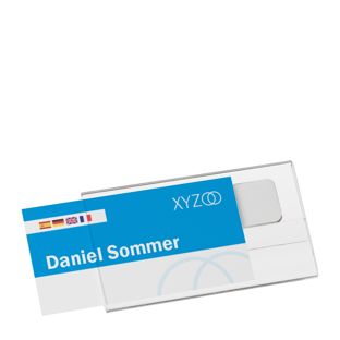Porte-badges Acryl CLEAR, magnétique 60 x 30 mm 
