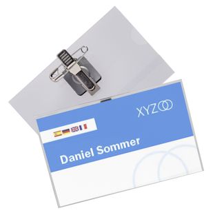 Porte-badges avec pince urban Pince combinée, rotative | 90 x 55 mm