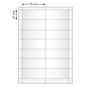 Planches d'impression, blanches Office 40, 75 x 37 mm