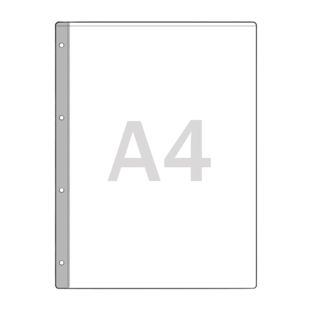 Pochettes transparentes, A4 180 µm | Bord de classement: 15 mm de largeur avec perforation 4 fois