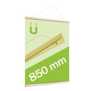 Profils porte-affiches en bois, avec cordon de suspension et fixation magnétique 850 mm | Pin 