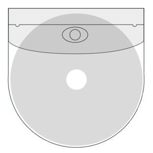 Pochettes CD, adhésif, bas rond, avec rabat 