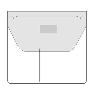 Pochettes rectangulaires, 109 x 100 mm avec rabat, 2 compartiments 
