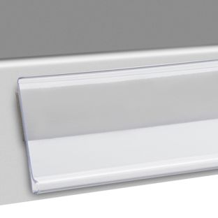Réglettes porte-étiquettes DBR, adhésives 26 mm | 1000 mm | transparent  | à coller (ruban adhésif mousse) 
