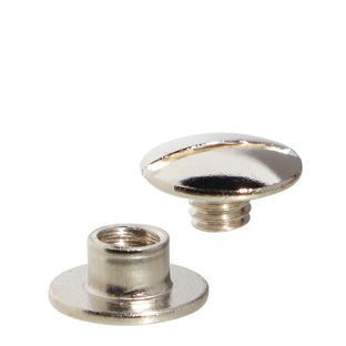 Vis de reliure, nickelé 10 mm | écrou lisse, vis fendue 