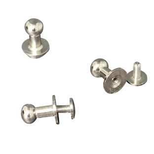 Boutons de col à visser, 9 mm, nickelés 