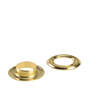 Œillets de bâche inoxydables, autocoupants, laiton Œillets ronds #4 (⌀ 15,2 mm)  | or 