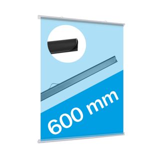 Profils porte-affiches plastique, à insérer 600 mm | transparent  | 2 cintres 