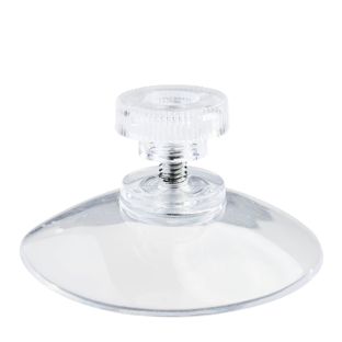 Ventouses avec écrou 40 mm | M4, longueur 6 mm  | écrou moleté en plastique transparent 