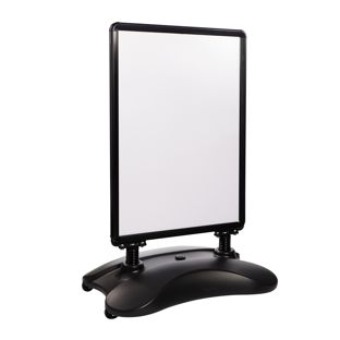 Stop-trottoir A1 STORM-STOP Lite avec réservoir d'eau, résistant au vent, profil 32 mm, coins arrondis noir 