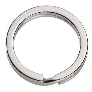 Anneaux porte-clés, nickelés, plats 25 mm