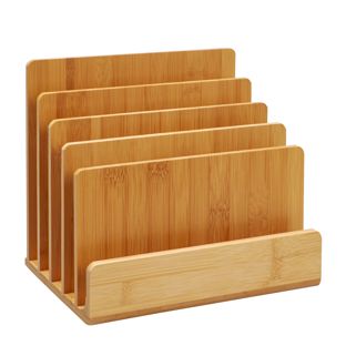 Trieur de documents en bois à 5 compartiments 