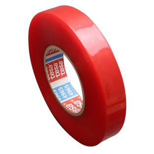 Tesa 4965, ruban adhésif en PET double face, très fort adhésif acrylique, film de protection rouge 