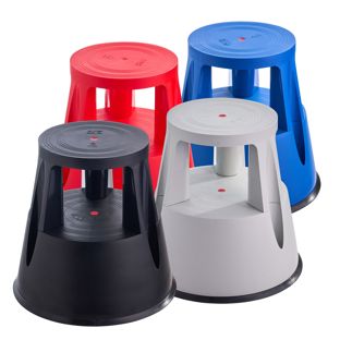 Tabouret roulant, en plastique, 2 marches 