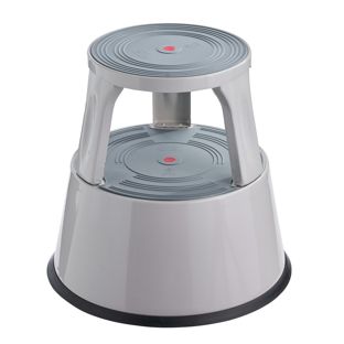 Tabouret roulant, en métal, 2 marches null