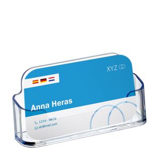 Porte-cartes de visite, 1 compartiment, format paysage, transparent 