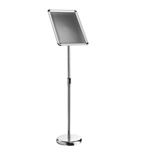 Présentoir sur pied réglable en hauteur ELEVATE, A3 argent 