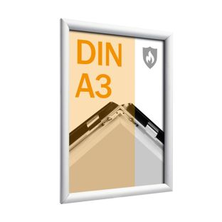 Cadre clic-clac ignifuge A3 avec certificat de classement au feu B-s1, d0 
