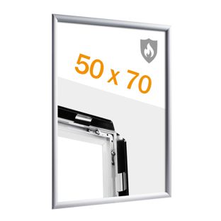 Cadre clic-clac ignifuge 50 x 70 avec certificat de classement au feu B-s1, d0 