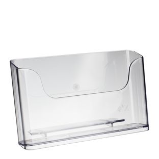 Porte-brochure, polystyrène, transparent PTXE 1 x A5  | Format horizontal 