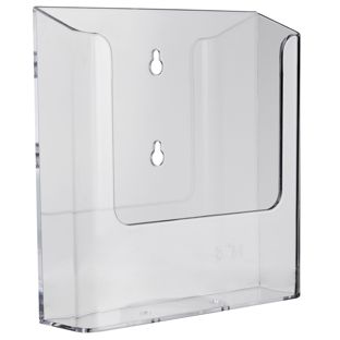 Porte-brochures mural, polystyrène, transparent PTXD, 1 x A5  | transparent 