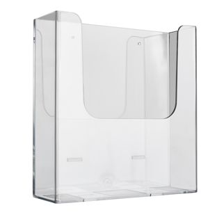 Porte-brochures mural, niveau de remplissage extra grand, polystyrène, transparent PTXH, 1 x A4 