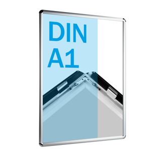 Cadre clic-clac rabattable, aluminium, A1 argent  | 25 mm | rond 