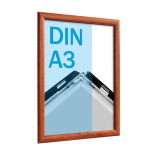 Cadre clic-clac A3 standard aspect bois  | 25 mm | En onglet 