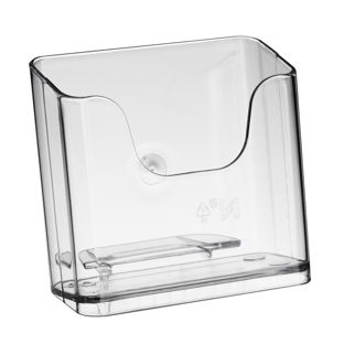 Porte-brochure, polystyrène, transparent PTXE 1 x A6  | Format vertical 