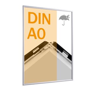 Cadre clic-clac rabattable, aluminium, A0, étanche pour l'extérieur argent 