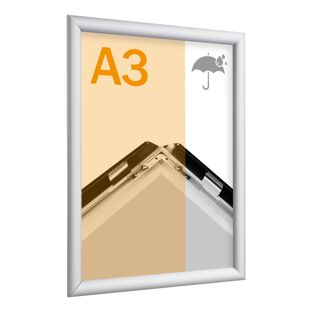 Cadre clic-clac rabattable, aluminium, A3, étanche pour l'extérieur argent 