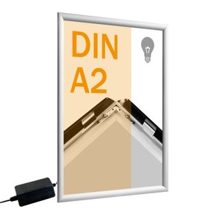 Cadre clic-clac, aluminium, A2, LED argent 