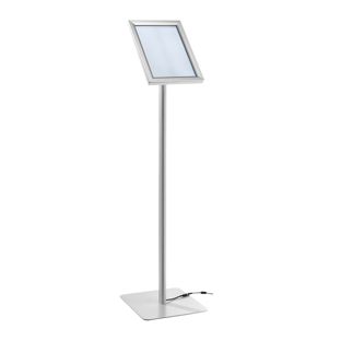 Présentoir sur pied LED A4 avec cadre clic clac argent 