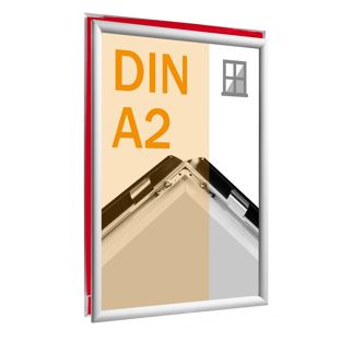 Cadre clic-clac pour vitrine, aluminium, A2 argent 