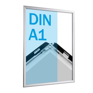 Cadre clic-clac rabattable, aluminium, A1 argent  | 32 mm | En onglet 