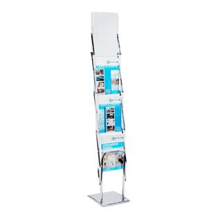 Présentoir brochures pliable TORONTO 4 x A4 avec sac 