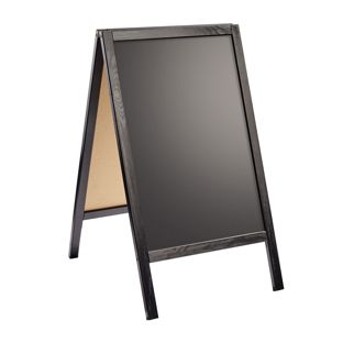 Stop-trottoir en bois WOOD-STOP Lite S, tableau 44 x 66 cm, noir noir 