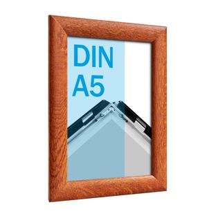 Cadre clic-clac A5 standard aspect bois  | 25 mm | En onglet 