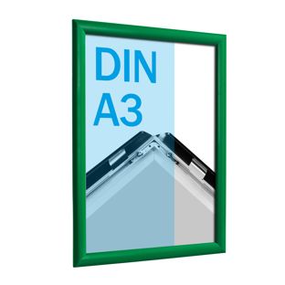 Cadre clic-clac A3 standard vert  | 25 mm | En onglet 