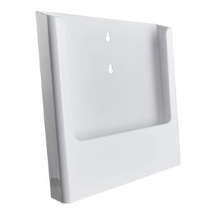 Porte-brochures mural, polystyrène, transparent PTXD, 1 x A4  | blanc 