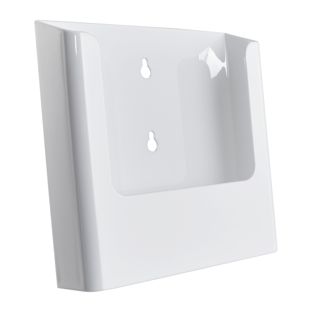 Porte-brochures mural, polystyrène, transparent PTXD, 1 x A5  | blanc 