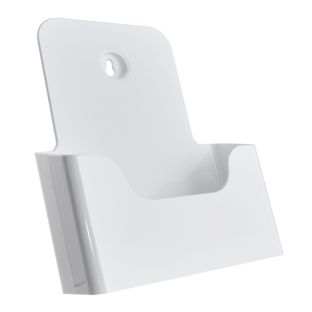 Porte-brochures mural/sur pied, polystyrène, transparent PTXD 5 x A5  | blanc 