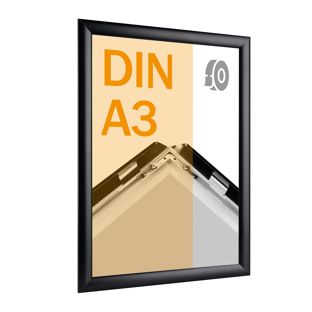 Cadre clic-clac A3, adhésif noir  | En onglet 